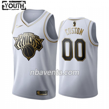 Camiseta Niños New York Knicks Personalizadas 2019-20 Nike Blanco Golden Edition Swingman